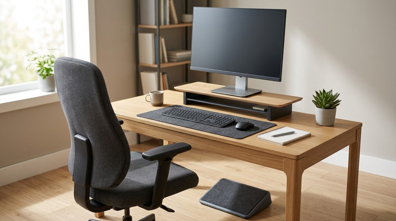 how to set up your desk to prevent back pain