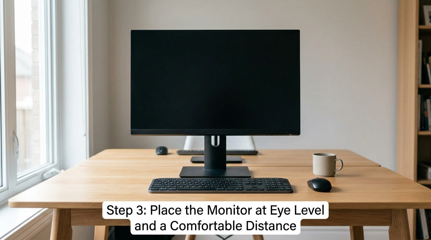 Step 3: Place the Monitor at Eye Level and a Comfortable Distance
