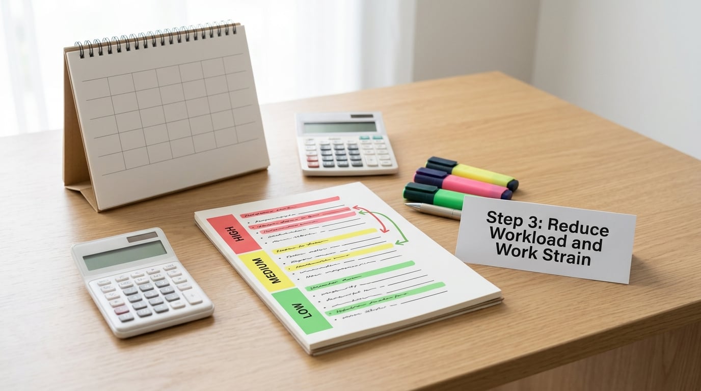 Step 3: Reduce Workload and Work Strain