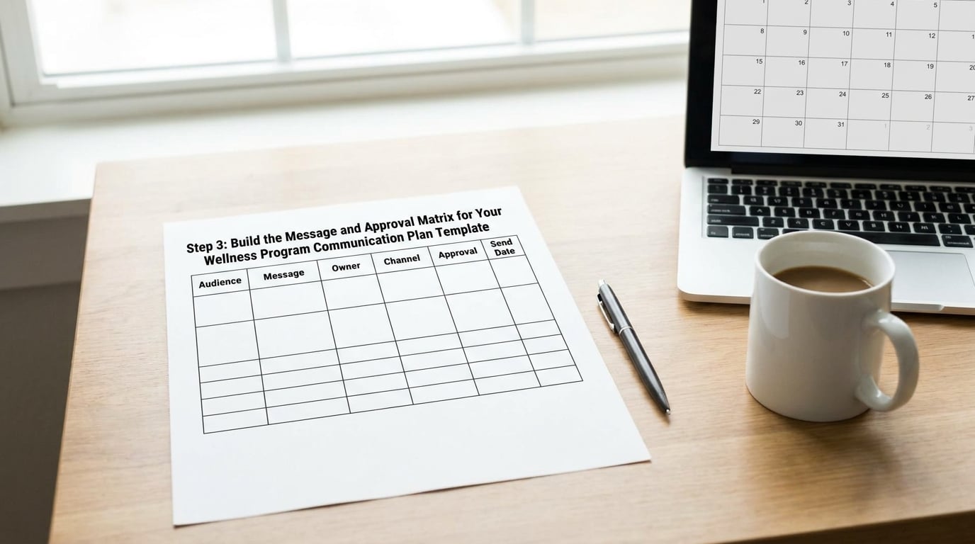 Step 3: Build the Message and Approval Matrix for Your Wellness Program Communication Plan Template