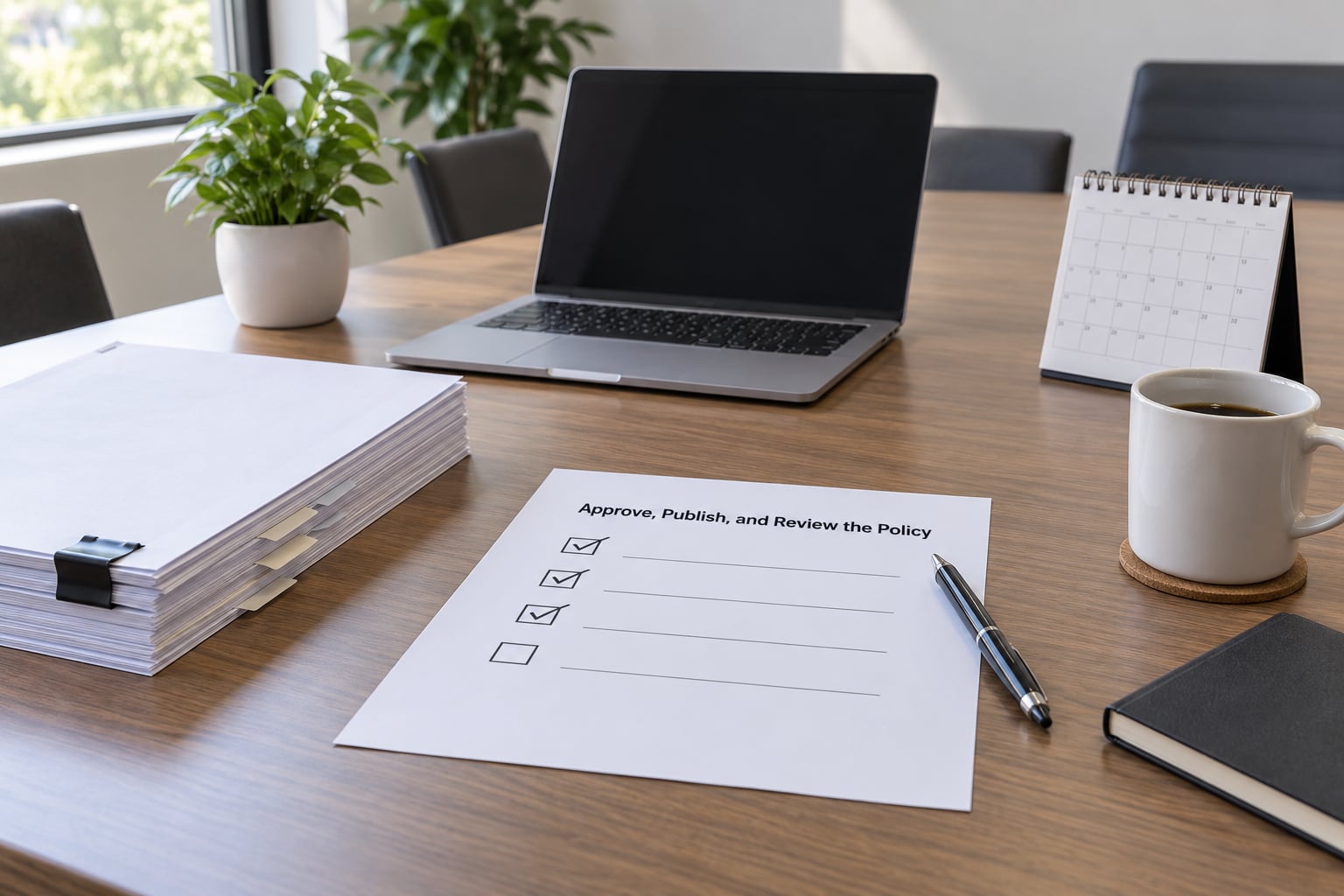 Approve, Publish, and Review the Policy