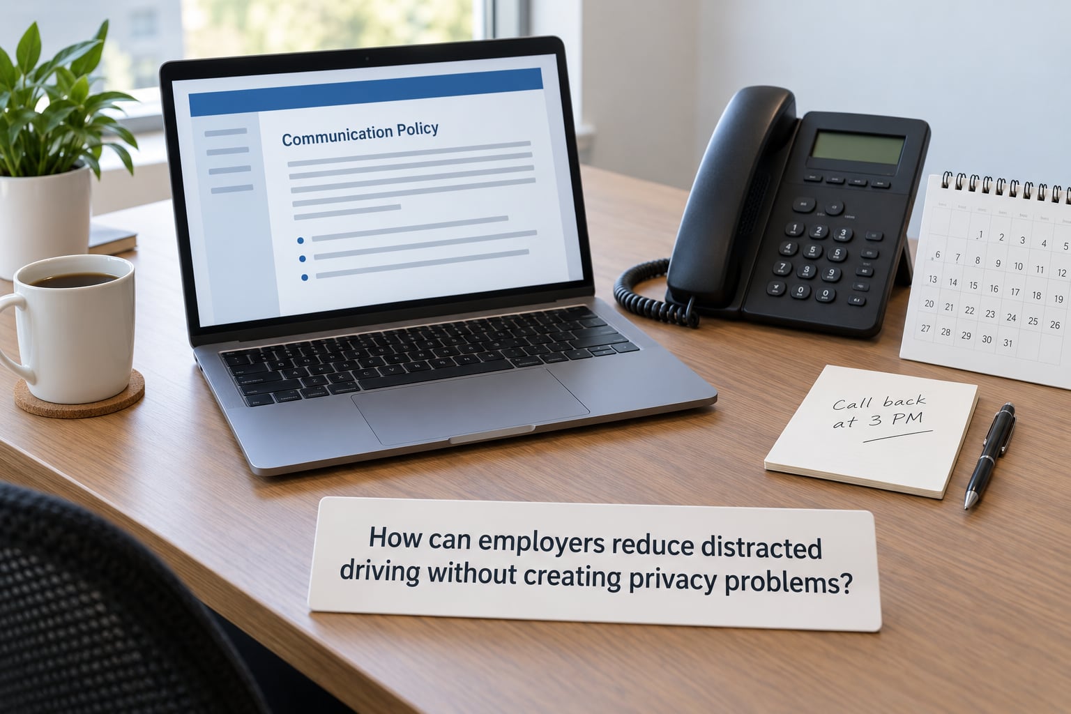 How can employers reduce distracted driving without creating privacy problems?