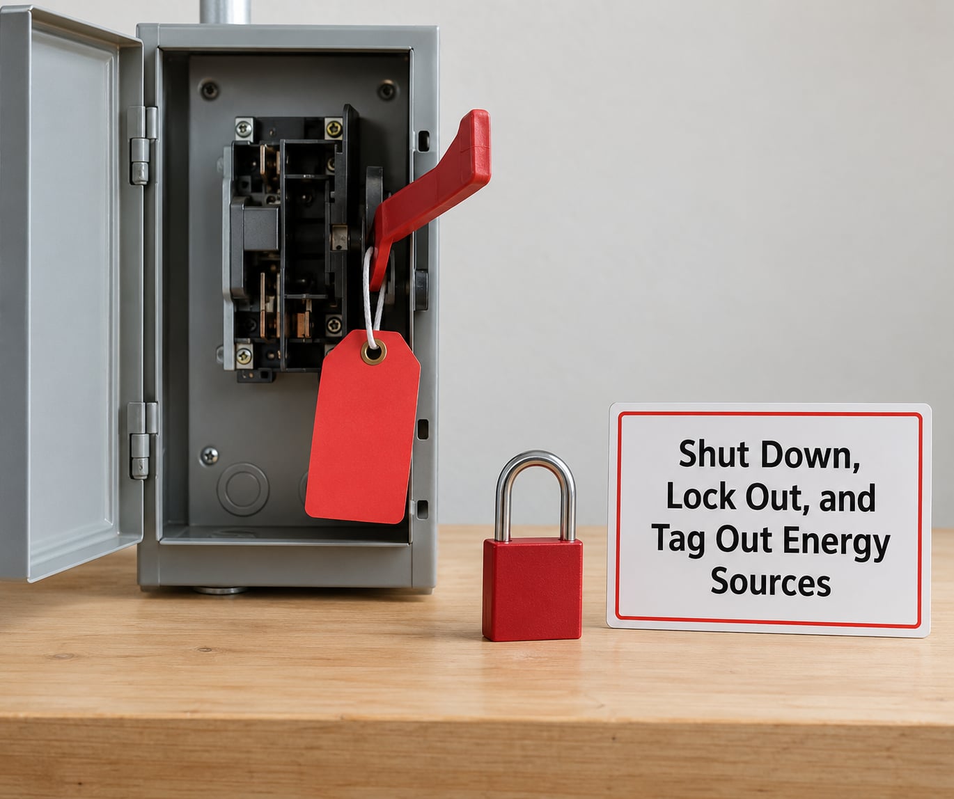 Shut Down, Lock Out, and Tag Out Energy Sources