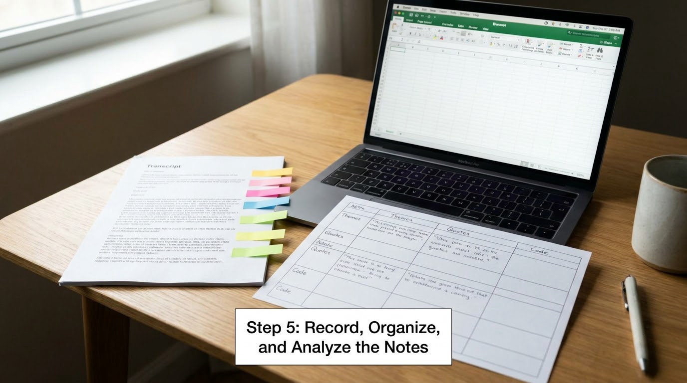 Step 5: Record, Organize, and Analyze the Notes