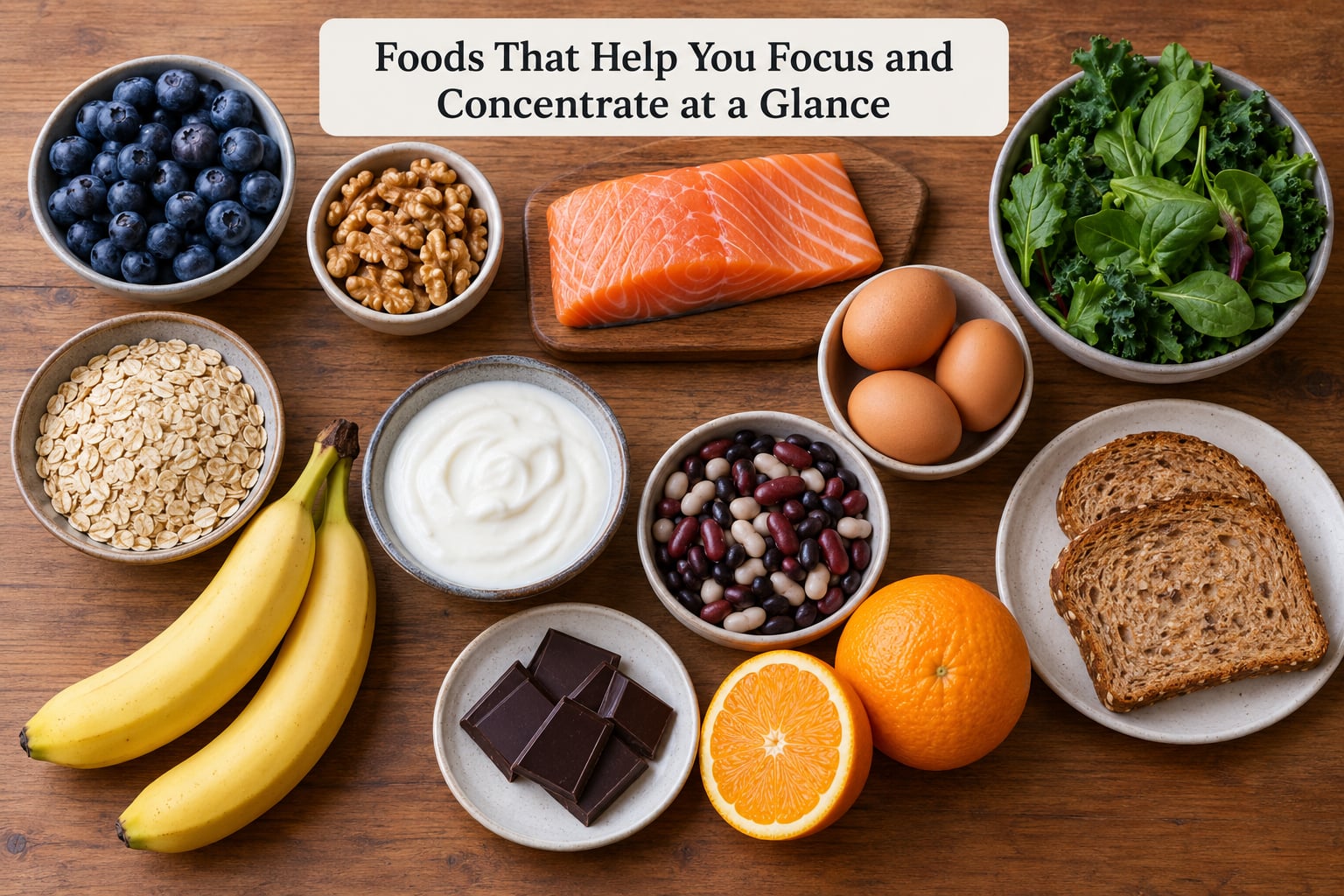 Foods That Help You Focus and Concentrate at a Glance