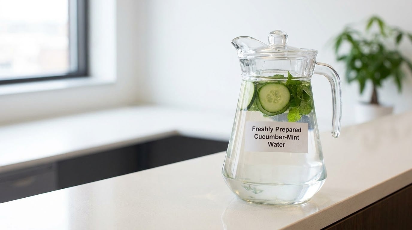 Freshly Prepared Cucumber-Mint Water