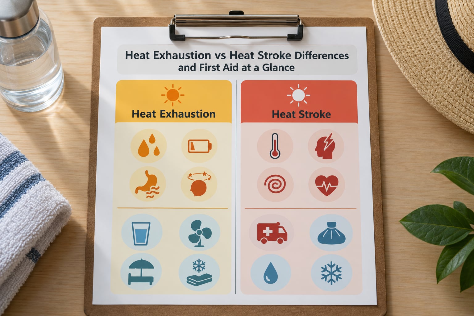 Heat Exhaustion vs Heat Stroke Differences and First Aid at a Glance