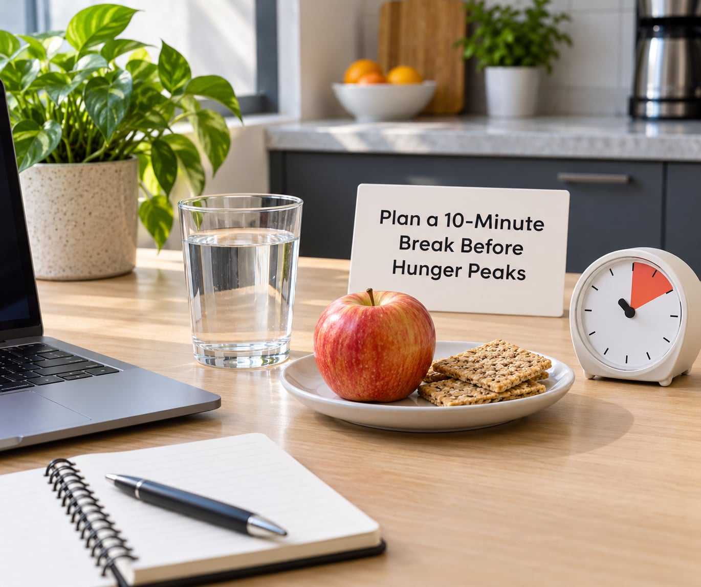 Plan a 10-Minute Break Before Hunger Peaks