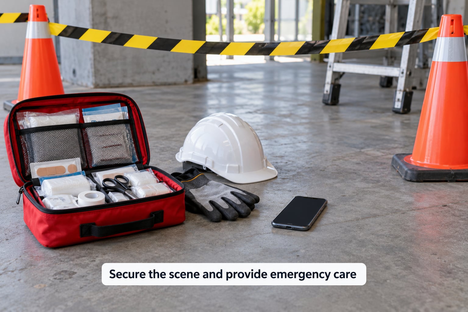 Secure the scene and provide emergency care