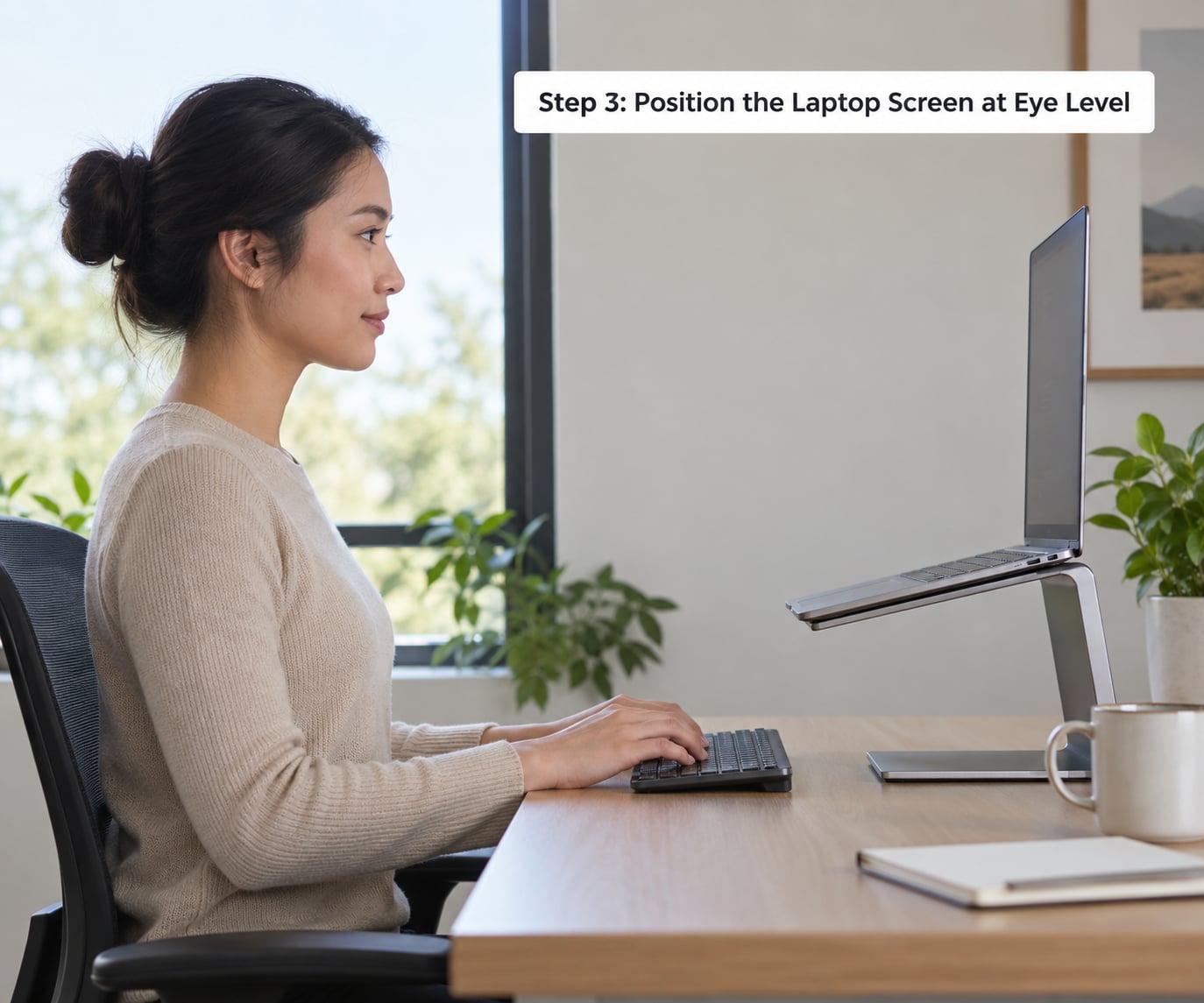 Step 3: Position the Laptop Screen at Eye Level