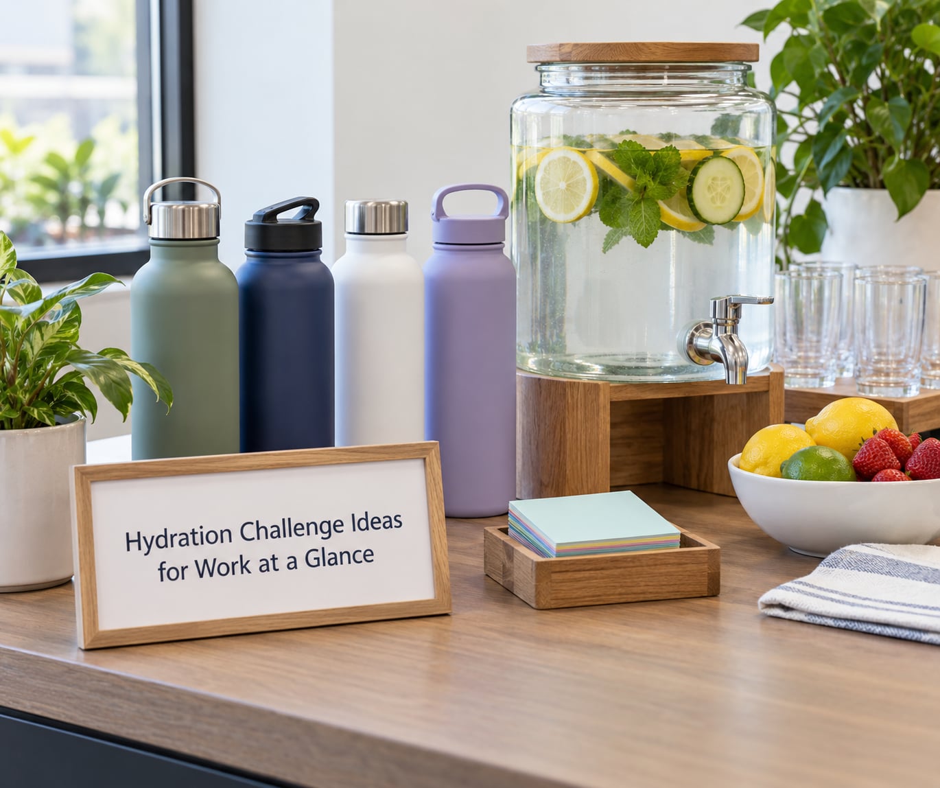 Hydration Challenge Ideas for Work at a Glance