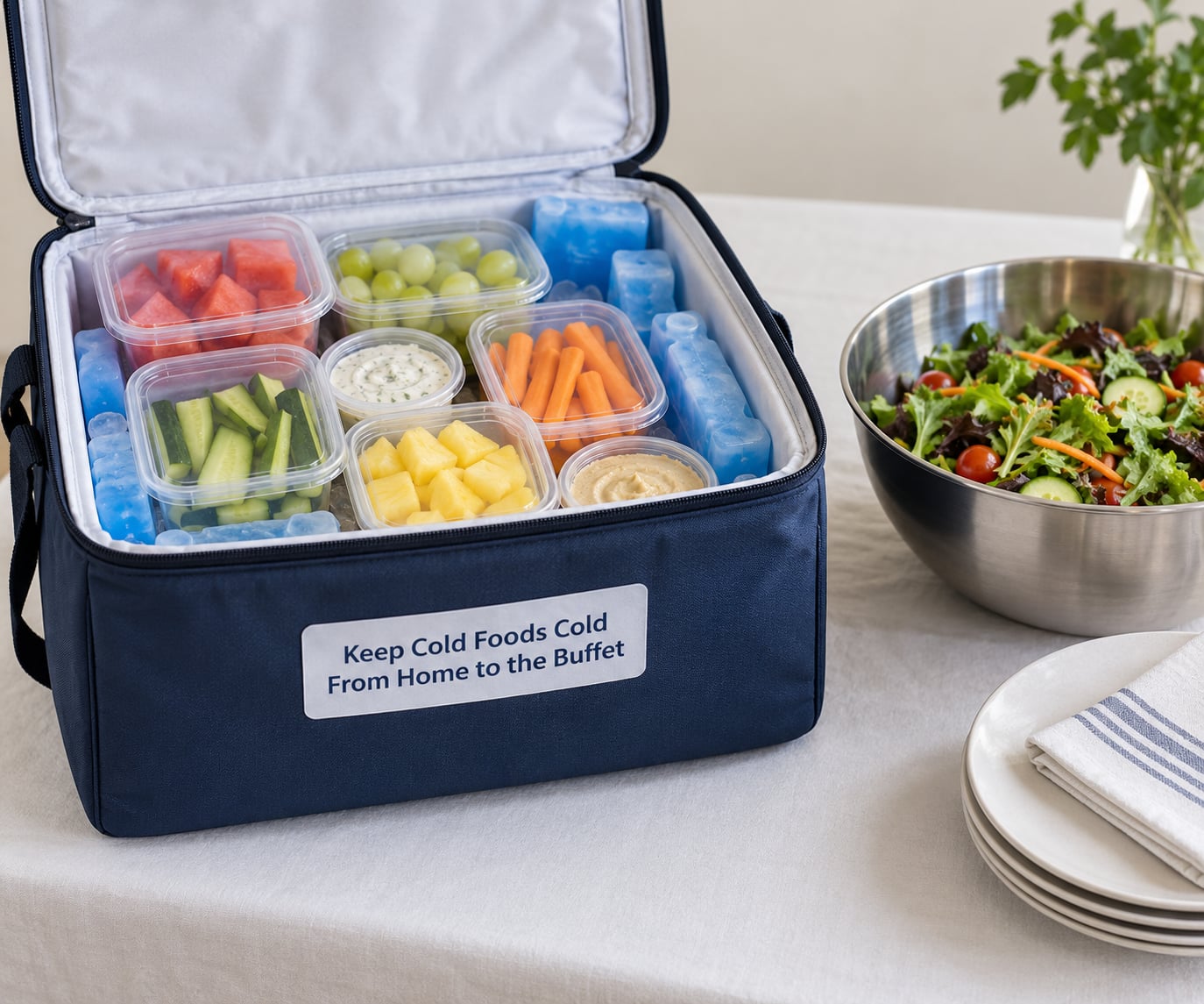 Keep Cold Foods Cold From Home to the Buffet