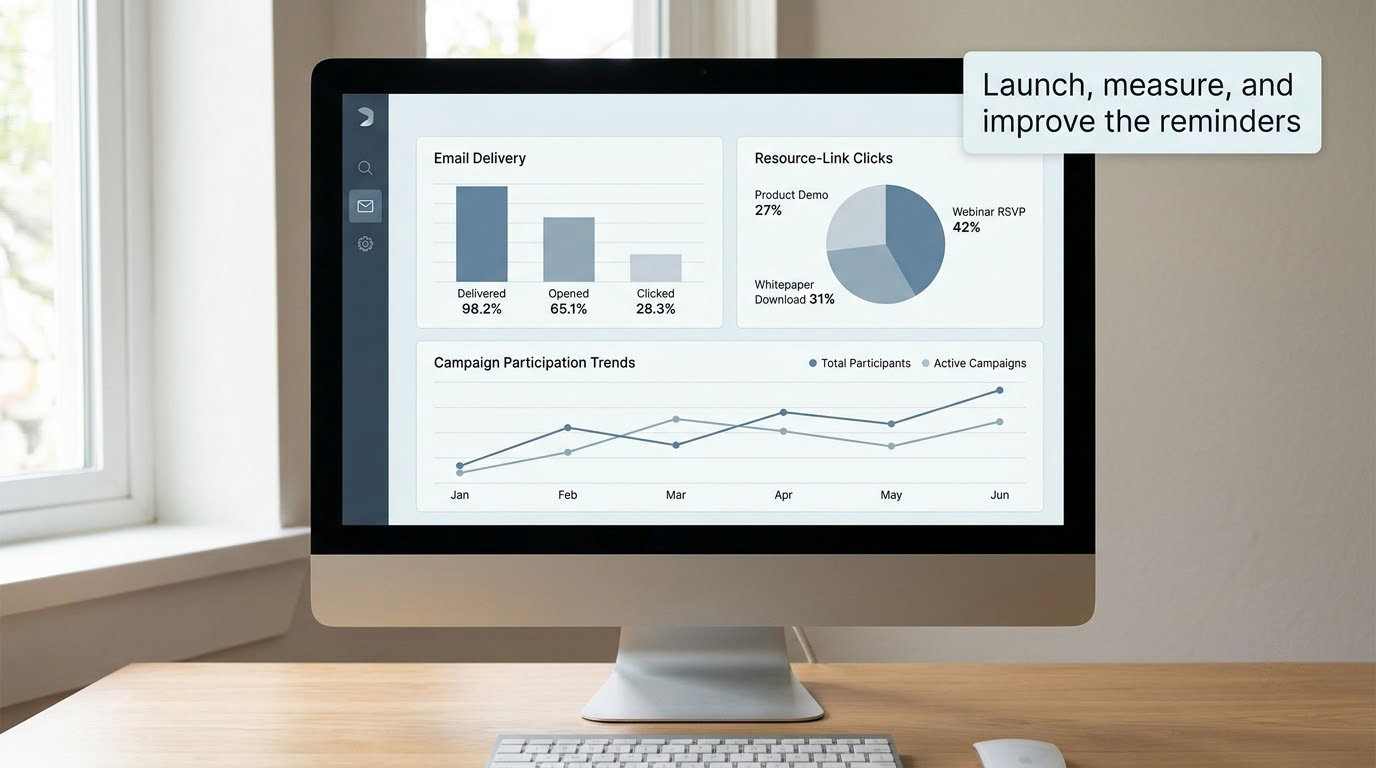 Launch, measure, and improve the reminders