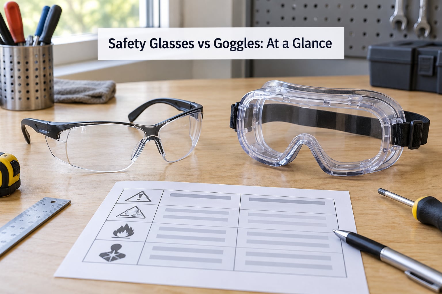 Safety Glasses vs Goggles: At a Glance