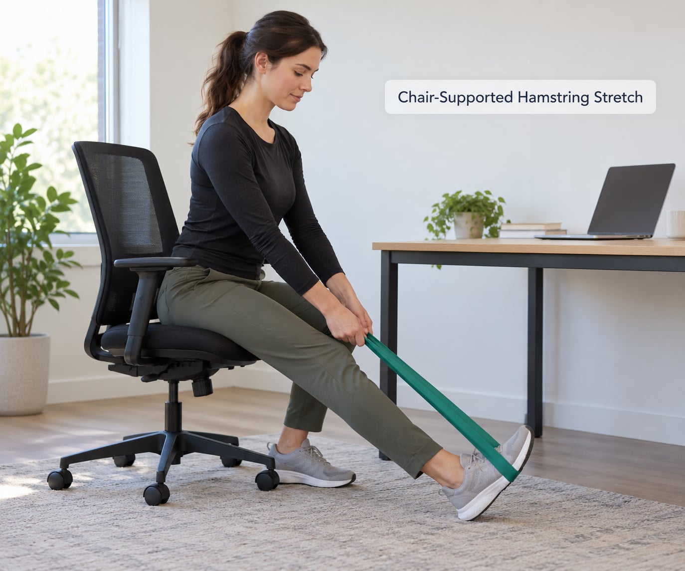 Chair-Supported Hamstring Stretch